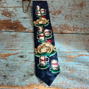 Vintage Budweiser Anheiser Busch Frogs Bud 1995 Mens Neck Tie Silk Made in USA